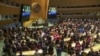 FILE - This United Nations handout photo shows participants at the opening of the 63rd session of the Commission on the Status of Women (CSW), March 11, 2019, at U.N. headquarters in New York.