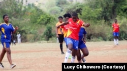 Girls Support Soccer Game in Chimanimani