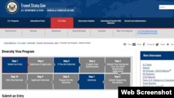 Information on the U.S. Diversity Visa Program is seen on the state.gov website, Nov. 2, 2022. Activists say there has been a jump in the number of people in Cameroon applying for the visa lottery.
