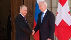 President Joe Biden, right, and Russian President Vladimir Putin meet at the Villa la Grange, in Geneva, Switzerland, June 16, 2021.