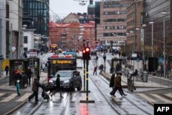 Suasana Stockholm di tengah pandemi COVID-19, 4 Februari 2022. (Jonathan NACKSTRAND/AFP)