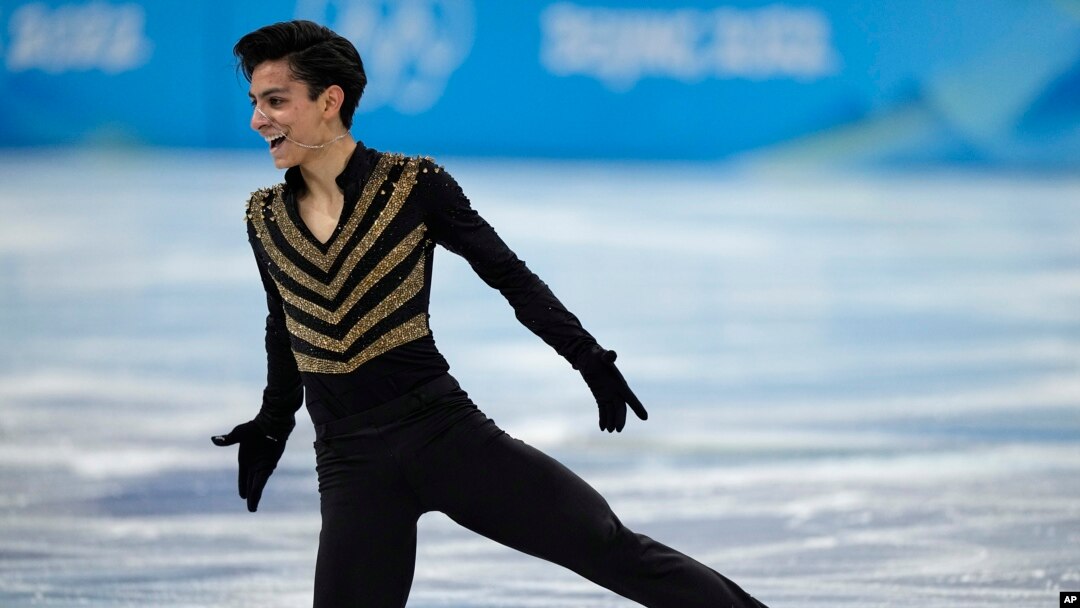 Mexico's Donovan Carrillo competes in the figure skating short program at the 2022 Summer Olympics, Feb. 8, 2022, in Beijing.