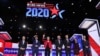 Former Mayor Mike Bloomberg, former Mayor Pete Buttigieg, Sen. Elizabeth Warren, Sen. Bernie Sanders, former Vice President Joe Biden, Sen. Amy Klobuchar and billionaire activist Tom Steyer at the Democratic debate, Feb. 25, 2020, in Charleston, S.C.