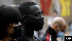 À Rome, lors d'une manifestation "Black Lives Matter" en 2021.