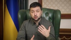 Tổng thống Ukraine Volodymyr Zelenskyy trong một bài phát biểu qua truyền hình