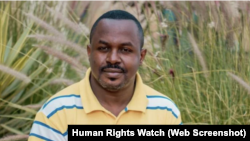 FILE - Rwandan police say well-known journalist John Williams Ntwali — pictured here in a screenshot from the Human Rights Watch webpage — was killed in a motorbike accident in Kigali, Rwanda, on Jan. 18, 2021.