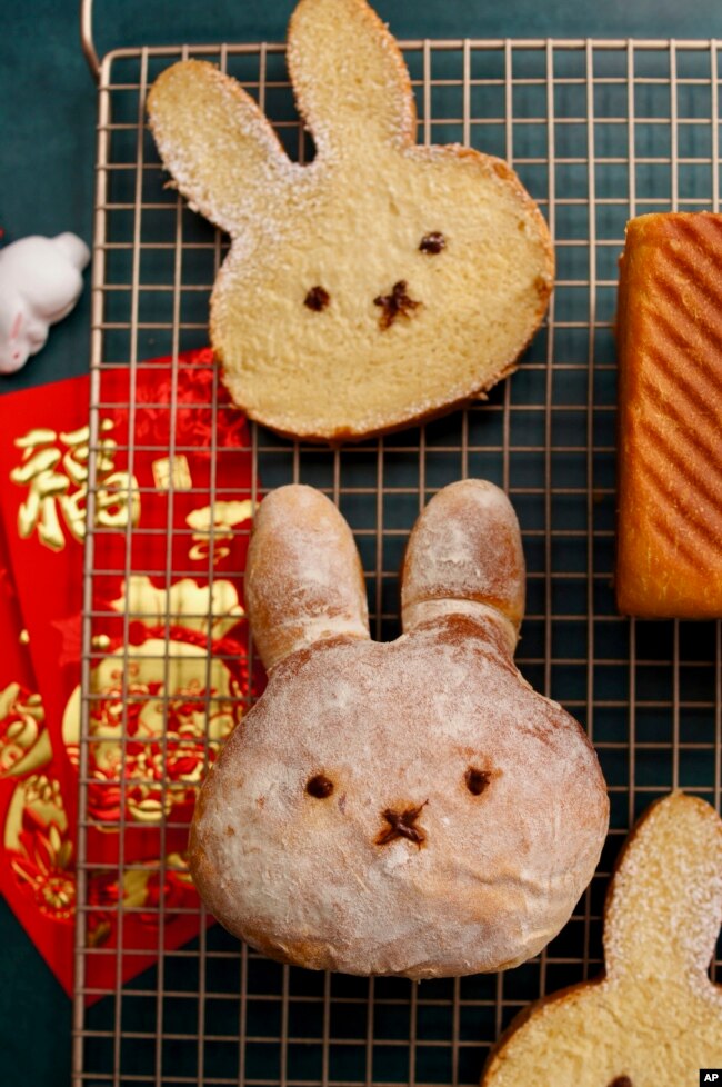 This undated photo shows Year of the Rabbit milk bread made by Kat Lieu in Seattle.