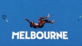 Coco Gauff of the U.S. falls during her fourth round match against Latvia's Jelena Ostapenko during the Asutralia Open tennis champianship in Melbourne, Australia, Jan. 22, 2023.