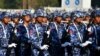 FILE - Members of the Myanmar military march at a parade ground to mark the country's Independence Day in Naypyidaw on Jan. 4, 2023.