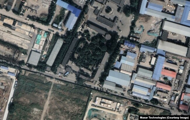 A satellite image from Sept. 2022, shows a funeral home in Shenyang.