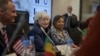 U.S. Treasury Secretary Janet Yellen attends a roundtable with women entrepreneurs at the Délégation générale à l’Entrepreneuriat Rapide des Femmes et des Jeunes, a women and youth business incubator in Dakar, Senegal, Jan. 20, 2023. 