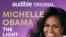 Esta imagen publicada por Audible muestra un anuncio del podcast "Michelle Obama: The Light Podcast", que se estrena el 7 de marzo. 