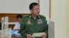 缅甸国防军总司令敏昂莱（Min Aung Hlaing）发表讲话。（2023年1月23日）