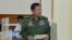 缅甸国防军总司令敏昂莱（Min Aung Hlaing）发表讲话。（2023年1月23日）