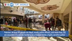 VOA60 World - At least 59 now dead in Pakistan suicide bombing
