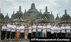 Delegasi ATF juga berkunjung ke Borobudur, sekaligus untuk mengetahui konsep wisata berkelanjutan yang diterapkan di destinasi tersebut. (Foto: ATF/Kemenparekraf)