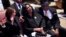 Vice President Kamala Harris, left, sits with RowVaughn Wells and Rodney Wells during the funeral service for Wells' son, Tyre Nichols, at Mississippi Boulevard Christian Church in Memphis, Tenn., Feb. 1, 2023. (Andrew Nelles/The Tennessean via AP, Pool)