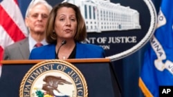 FILE - Deputy Attorney General Lisa Monaco speaks during a news conference at the Department of Justice in Washington, Jan. 26, 2023. 
