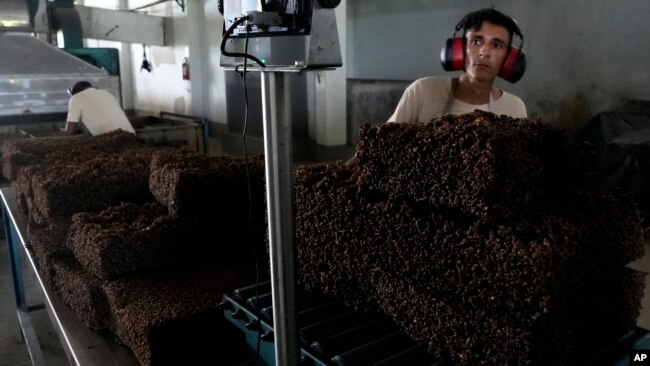 Employees work at a rubber industrial plant of the cooperative called Cooperacre, in Sena Madureira, Acre state, Brazil, Dec. 9, 2022.