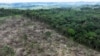 FILE - An aerial view shows a deforested area during an operation to combat deforestation near Uruara, Para State, Brazil, Jan. 21, 2023. 