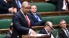 Britain's Foreign Secretary James Cleverly speaks at the House of Commons in London, Jan. 16, 2023. (UK Parliament/Jessica Taylor/Handout via Reuters)