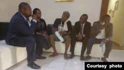 Members of the Law Society of Zimbabwe visiting injured colleague Kudzai Kadzere at a Harare hospital.