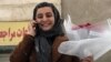 Iranian journalist Elnaz Mohammadi is seen in a photo tweeted by Hammihan, the news outlet she works for.
