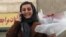 Iranian journalist Elnaz Mohammadi is seen in a photo tweeted by Hammihan, the news outlet she works for.
