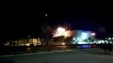 Eyewitness footage shows what is said to be the moment of an explosion at a military industry factory in Isfahan, Iran, January 29, 2023, in this still image obtained from a video. Pool via WANA (West Asia News Agency) via Reuters.