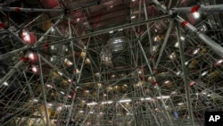 Scaffolding inside the dome of St. John's Baptistery, one of the oldest churches in Florence, central Italy, Feb. 7, 2023.