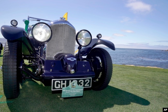 FILE - A classic Bentley at the Pebble Beach Concours d'Elegance in 2019. (Tony Avelar /AP Images for Flexjet)