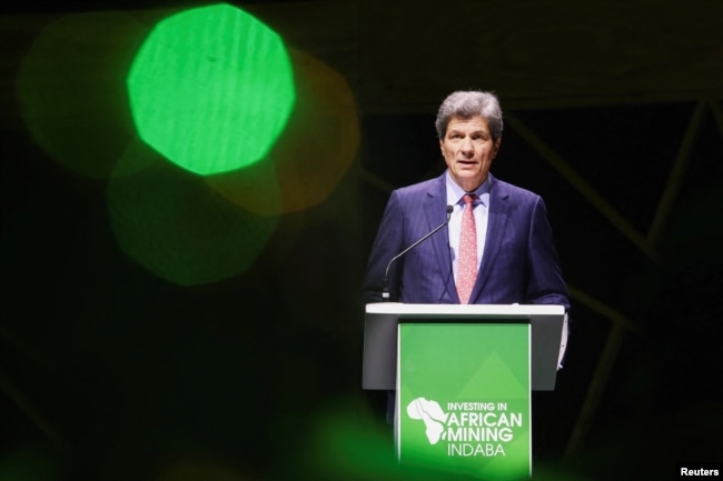FILE - Jose Fernandez, U.S. Under Secretary of State for Economic Growth, Energy, and the Environment speaks at Investing in African Mining Indaba 2023 conference in Cape Town, South Africa, Feb. 6, 2023.