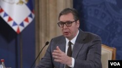 Konferencija za medije predsednika Srbije Aleksandra Vučića (Foto: Fonet)