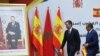 Le Premier ministre marocain Aziz Akhannouch (à dr.) et son homologue espagnol Pedro Sanchez assistent à la 12e session de la réunion de haut niveau Maroc-Espagne, au ministère des Affaires étrangères à Rabat, le 2 février 2023.