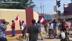 Manifestantes en Universidad Nacional Mayor de San Marcos