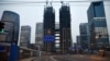 资料照片：北京金融区正在修建的高楼与空荡荡的街道。(2023年1月11日)