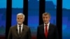 Кандидаты в президенты Чехии Петр Павел и Андрей Бабиш принимают участие в теледебатах в Праге, Чешская Республика, 25 января 2023 года.