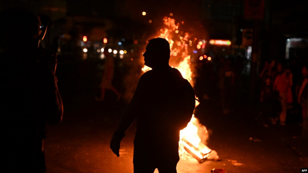 Protesters hold a demonstration against the government of Peruvian President Dina Boluarte in Lima on Feb. 4, 2023.
