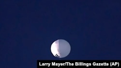 Khinh khí cầu tình nghi do thám của Trung Quốc bay trên vùng trời Billings, Montana, ngày 1/2/2023. 