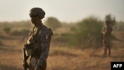 ARCHIVES - Des soldats français surveillent une zone rurale lors de l'opération Bourgou IV dans le nord du Burkina Faso, le long de la frontière avec le Mali et le Niger, le 10 novembre 2019. 