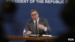 Konferencija za medije predsjednika Srbije Aleksandra Vučića (foto: Fonet)