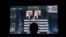 Exit polls are seen on a screen at Cyprus independent presidential candidate Andreas Mavroyiannis campaign headquarters, in Nicosia, Feb. 12, 2023. 