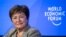 Direktur Pelaksana Dana Moneter Internasional (IMF) Kristalina Georgieva menghadiri sesi pertemuan tahunan Forum Ekonomi Dunia (WEF) di Davos, 17 Januari 2023. (Fabrice COFFRINI / AFP)