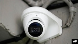 This shows a Chinese Dahua brand security camera in Sydney on Feb. 9, 2023. 