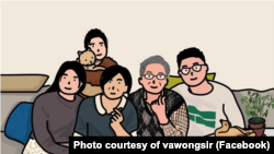 vawongsir 到訪Ru女士家中作客，品嚐九層塔與文昌雞。(圖片來源：vawongsir 臉書網頁)