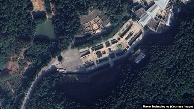 A satellite image from Jan. 2022, shows a funeral home in Panyu District, Guangzhou.