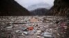 Sections of Balkan River Become Floating Garbage Dump 