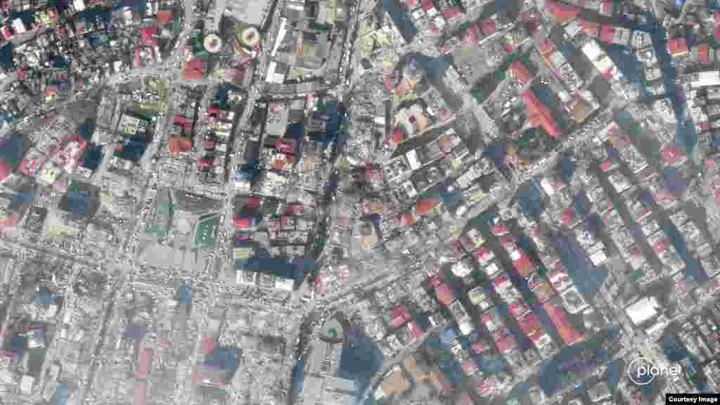 A satellite images of Kahramanmaras, Turkey, taken April 4, 2021, (left) and Feb 7, 2023, (right).&nbsp; Use the slider to see the city before and after the deadly Feb. 5 earthquake. (Planet Labs PBC)