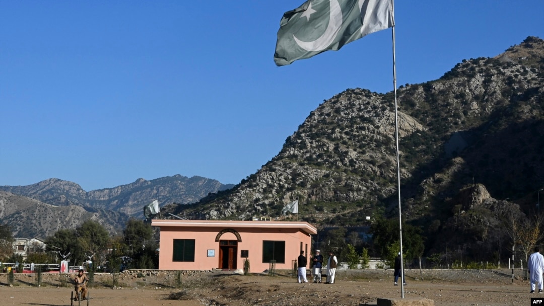 The Darra Adam Khel Library building is pictured in Darra Adamkhel town, 35 kilometers south of Peshawar, Pakistan, Jan. 4, 2023. 