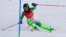 FILE - Atefeh Ahmadi, of Iran competes in the first run of the women's slalom at the 2022 Winter Olympics, Feb. 9, 2022, in the Yanqing district of Beijing. 